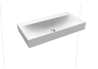 SILENIO WANDWASCHTISCH, Mod.3045 900x460mm, alpinweiß matt, Perl-Effekt, Antidröhn mit 1-er Hahnlochbohrung, mit Überlauf, Sichtteile alpinweiß
