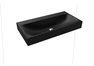 SILENIO WANDWASCHTISCH, Mod.3045 900x460mm, cool grey 90, Perl-Effekt, Antidröhn mit 1-er Hahnlochbohrung, mit Überlauf, Sichtteile alpinweiß
