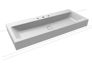 CONO WANDWASCHTISCH, Mod.3091 1200x500mm, manhattan, Perl-Effekt, Antidröhn mit 3-er Hahnlochbohrung, ohne Überlauf