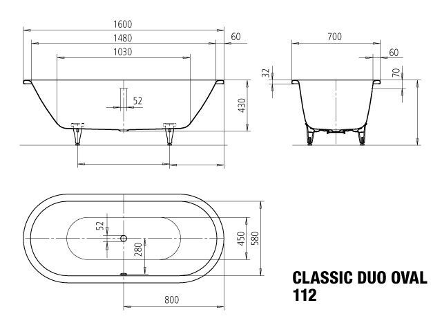 CLASSIC DUO OVAL Badewanne