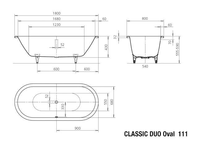 CLASSIC DUO OVAL Badewanne