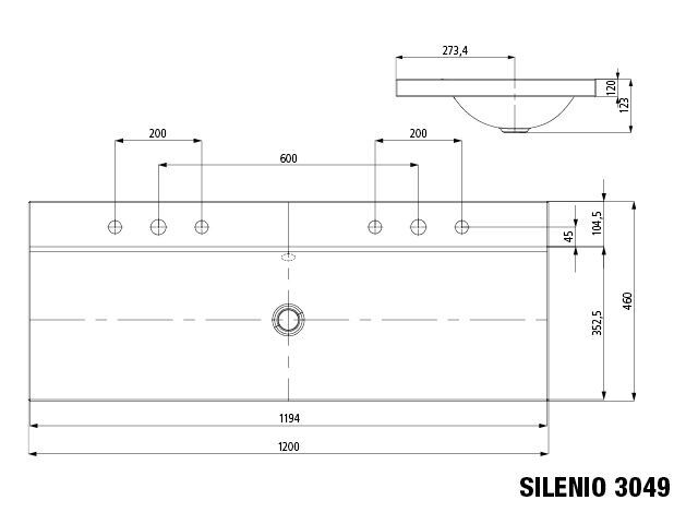 SILENIO AUFSATZ-DOPPELWASCHTISCH (RANDHÖHE 120 MM)