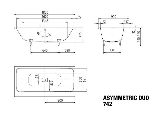 ASYMMETRIC DUO Badewanne
