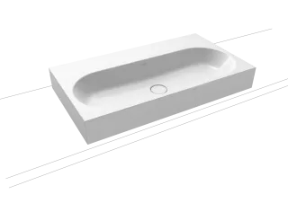 CENTRO AUFSATZWASCHTISCH (RANDHÖHE 120 MM), Mod.3058 900x500mm, warm grey 10, Perl-Effekt, Antidröhn mit 1-er Hahnlochbohrung, ohne Überlauf
