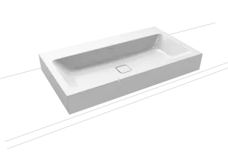 CONO AUFSATZWASCHTISCH (RANDHÖHE 120 MM), Mod.3086 900x500mm, warm grey 10, Perl-Effekt, Antidröhn mit 1-er Hahnlochbohrung, ohne Überlauf