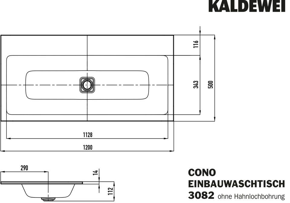 CONO EINBAUWASCHTISCH