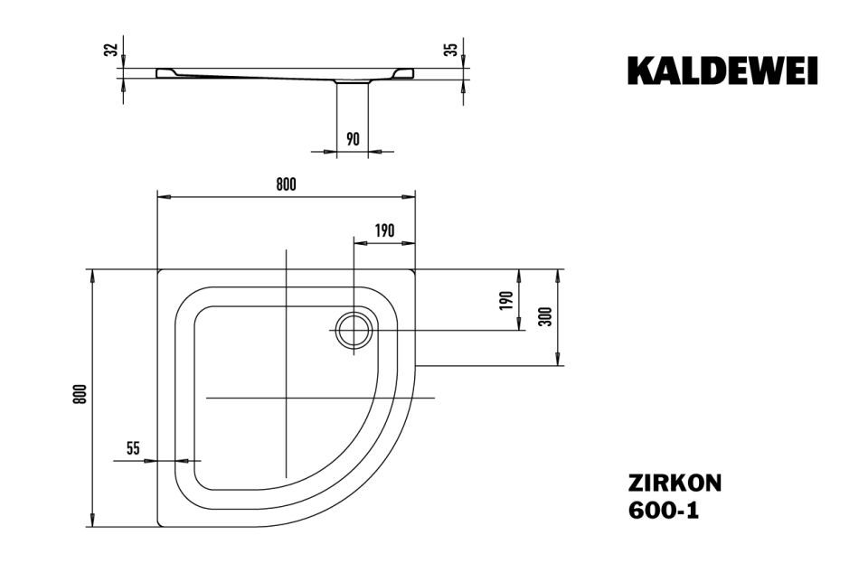ZIRKON Duschfläche