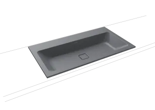 CONO EINBAUWASCHTISCH, Mod.3081 900x500mm, cool grey 70, Perl-Effekt, Antidröhn ohne Überlauf