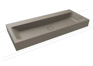 CONO WANDWASCHTISCH, Mod.3091 1200x500mm, warm grey 60, Perl-Effekt, Antidröhn ohne Überlauf