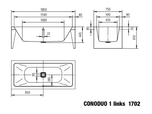 MEISTERSTÜCK CONODUO 1 LINKS Badewanne