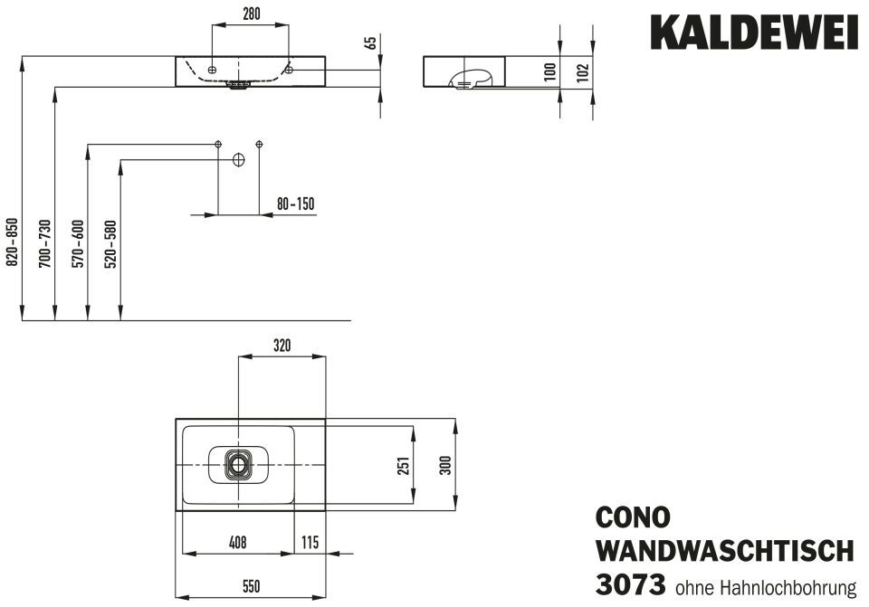 CONO WAND-HANDWASCHTISCH
