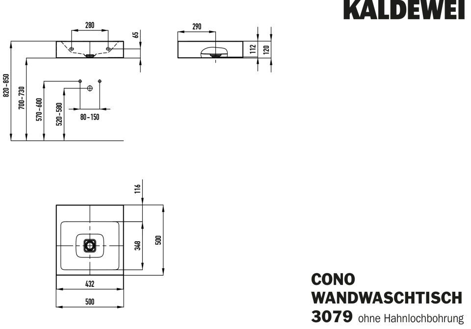 CONO WANDWASCHTISCH
