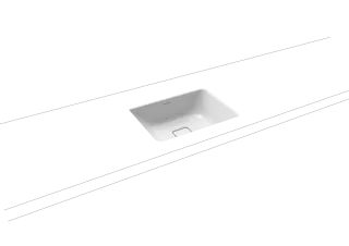 CONO UNTERBAUWASCHTISCH, Mod.3078 470x381mm, alpinweiß, Perl-Effekt, Antidröhn ohne Überlauf