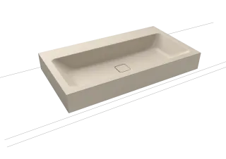 CONO AUFSATZWASCHTISCH (RANDHÖHE 120 MM), Mod.3086 900x500mm, warm beige 20, Perl-Effekt, Antidröhn ohne Überlauf