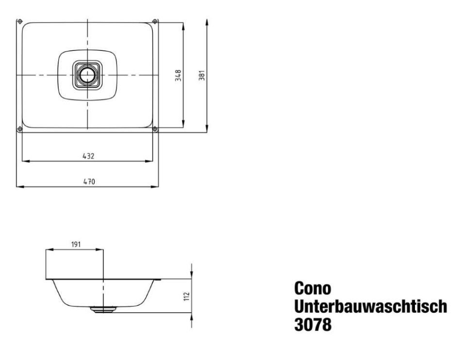 CONO UNTERBAUWASCHTISCH