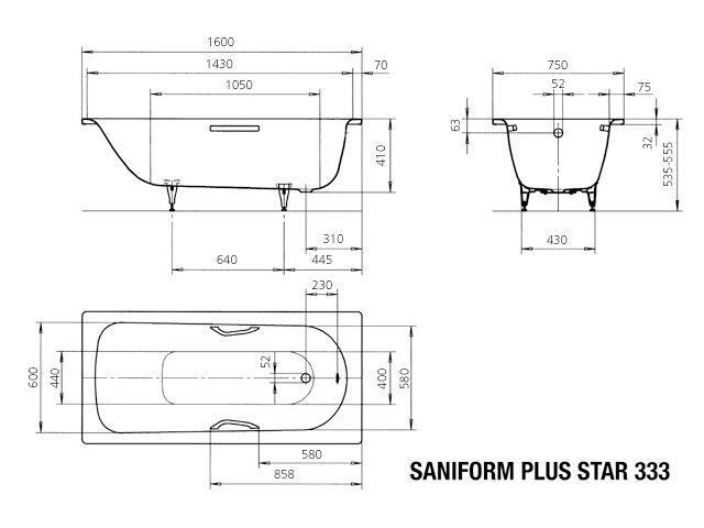SANIFORM PLUS STAR Badewanne