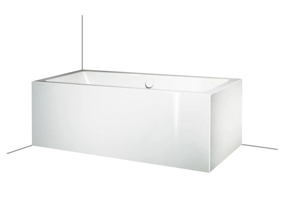 Badewanne MEISTERSTÜCK CONODUO 1 RECHTS ECKEINBAU (2-SEITIG), Mod.1712 1700x750mm alpinweiß, Invisible Grip, mit emaillierter Schürze, n. DIN 4109,VDI 4100 SST III, SIA 181, inkl. Garnitur KA 4081