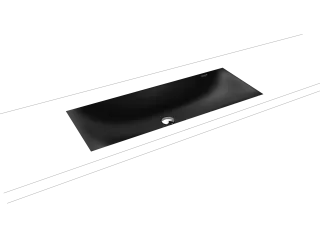 SILENIO UNTERBAUWASCHTISCH, Mod.3048 934x391mm, cool grey 90, Perl-Effekt, Antidröhn mit Überlauf, Sichtteile alpinweiß