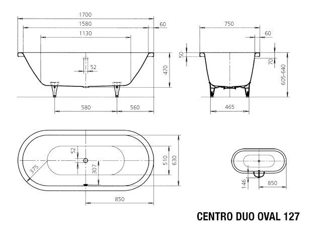 CENTRO DUO OVAL Badewanne