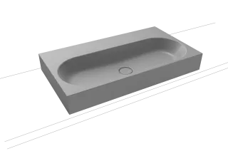 CENTRO AUFSATZWASCHTISCH (RANDHÖHE 120 MM), Mod.3058 900x500mm, cool grey 30, Perl-Effekt, Antidröhn ohne Überlauf
