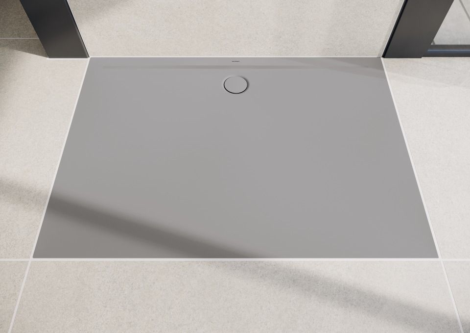 Duschfläche SUPERPLAN ZERO MIT WANNENTRÄGER EXTRAFLACH, Mod.1512-5 700x800mm, cool grey 80, Secure Plus