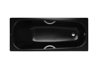 Badewanne SANIFORM STAR, Mod.338 1750x750mm schwarz, mit Griffloch, Vollantislip, Perl-Effekt