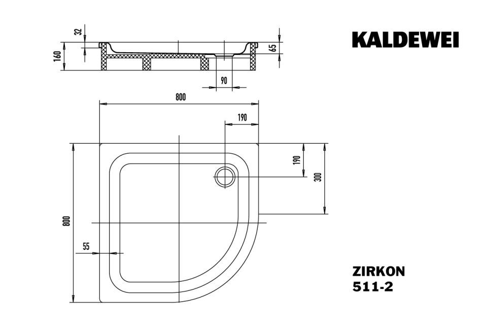 ZIRKON Duschfläche