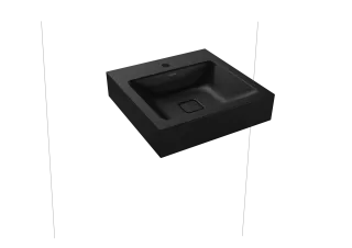 CONO WANDWASCHTISCH, Mod.3079 500x500mm, cool grey 90, Perl-Effekt, Antidröhn mit 1-er Hahnlochbohrung, ohne Überlauf