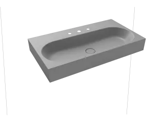 CENTRO WANDWASCHTISCH, Mod.3062 900x500mm, cool grey 30, Perl-Effekt, Antidröhn mit 3-er Hahnlochbohrung, ohne Überlauf