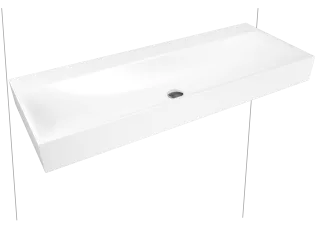 SILENIO WAND-DOPPELWASCHTISCH, Mod.3046-D 1200x460 mm, schwarz matt 100, Perl-Effekt, Antidröhn mit 2 x1-er Hahnlochbohrung für Doppelwaschtisch, ohne Überlauf