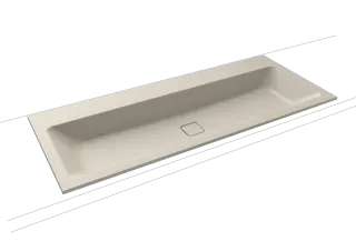 CONO EINBAUWASCHTISCH, Mod.3082 1200x500mm, warm grey 10, Perl-Effekt, Antidröhn ohne Überlauf