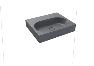CENTRO WANDWASCHTISCH, Mod.3061 600x500mm, cool grey 70, Perl-Effekt, Antidröhn mit 1-er Hahnlochbohrung, ohne Überlauf