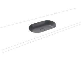 CENTRO UNTERBAUWASCHTISCH, Mod.3059 610x380mm, cool grey 70, Perl-Effekt, Antidröhn ohne Überlauf