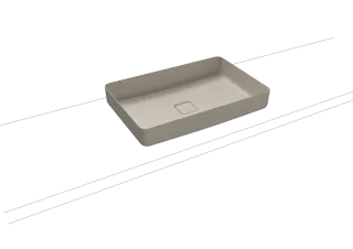 MIENA WASCHTISCH-SCHALE, Mod.3185 580x380mm, warm grey 10, Perl-Effekt, ohne Überlauf