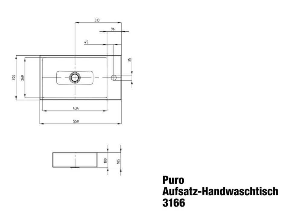 PURO AUFSATZ-HANDWASCHTISCH
