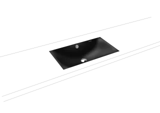 SILENIO UNTERBAUWASCHTISCH, Mod.3047 634x391mm, cool grey 90, Perl-Effekt, Antidröhn mit Überlauf, Sichtteile chrom