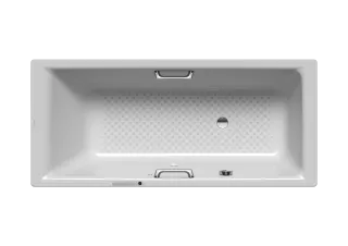 Badewanne PURO STAR MIT SEITLICHEM ÜBERLAUF, Mod.694 1700x800mm manhattan, Sonderüberlauf, mit Griffloch, Vollantislip