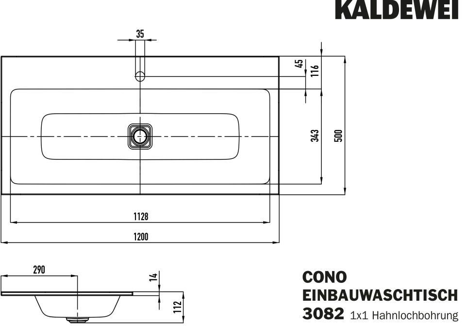 CONO EINBAUWASCHTISCH
