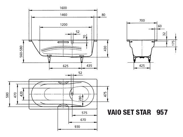 VAIO SET STAR Badewanne