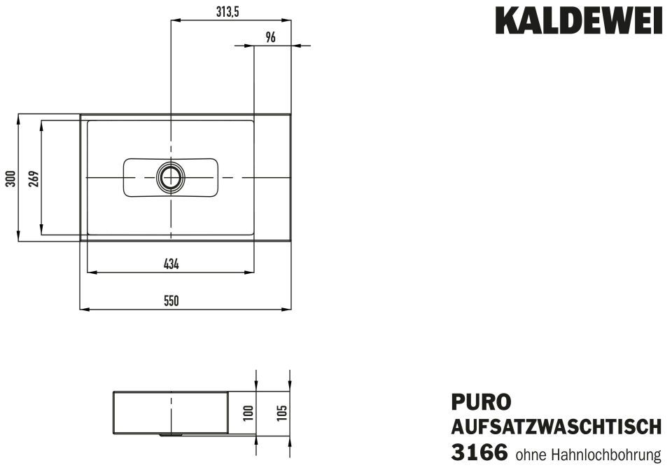 PURO AUFSATZ-HANDWASCHTISCH