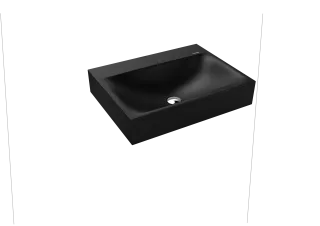 SILENIO WANDWASCHTISCH, Mod.3044 600x460mm, cool grey 90, Perl-Effekt, Antidröhn mit 1-er Hahnlochbohrung, mit Überlauf, Sichtteile alpinweiß