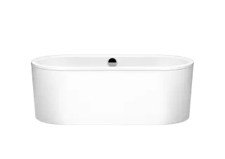 Badewanne CLASSIC DUO OVAL freistehend, Mod.113-7 1700x750mm alpinweiß, Perl-Effekt, Verkleidungsträger schwarz