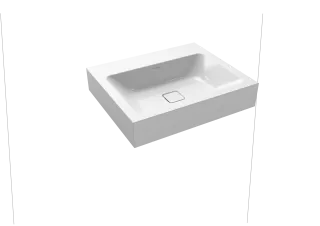 CONO WANDWASCHTISCH, Mod.3089 600x500mm, alpinweiß matt, Perl-Effekt, Antidröhn mit 1-er Hahnlochbohrung, ohne Überlauf