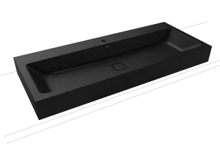 CONO WANDWASCHTISCH, Mod.3091 1200x500mm, cool grey 90, Perl-Effekt, Antidröhn mit 1-er Hahnlochbohrung, ohne Überlauf