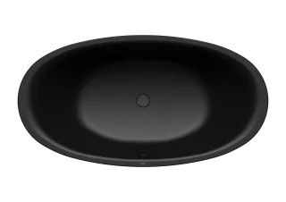 ELLIPSO DUO OVAL freistehend Badewanne, Mod.232-7 1900x1000mm schwarz matt 100, Verkleidungsträger alpinweiß