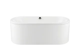 Badewanne CLASSIC DUO OVAL freistehend, Mod.111-7 1800x800mm schwarz, Perl-Effekt, Verkleidungsträger schwarz