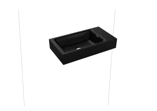 PURO WAND-HANDWASCHTISCH, Mod.3162 550x300mm, schwarz matt 100, Perl-Effekt, Antidröhn ohne Überlauf