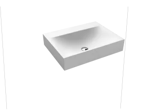 SILENIO WANDWASCHTISCH, Mod.3044 600x460mm, alpinweiß matt, Perl-Effekt, Antidröhn mit 1-er Hahnlochbohrung, mit Überlauf, Sichtteile alpinweiß