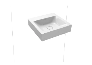 CONO WANDWASCHTISCH, Mod.3079 500x500mm, alpinweiß matt, Perl-Effekt, Antidröhn mit 1-er Hahnlochbohrung, ohne Überlauf