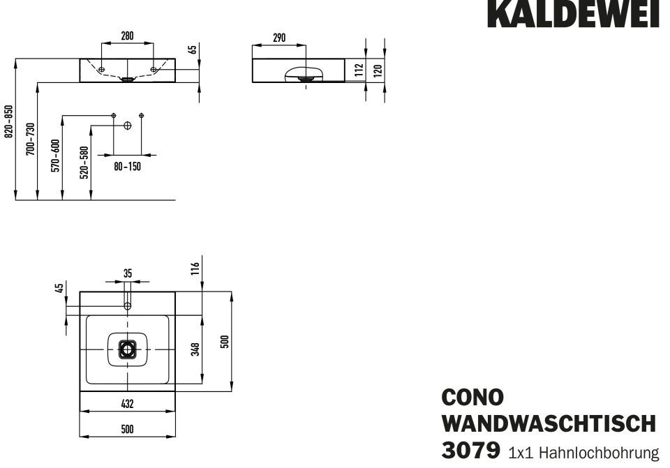 CONO WANDWASCHTISCH